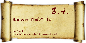 Barvan Abélia névjegykártya